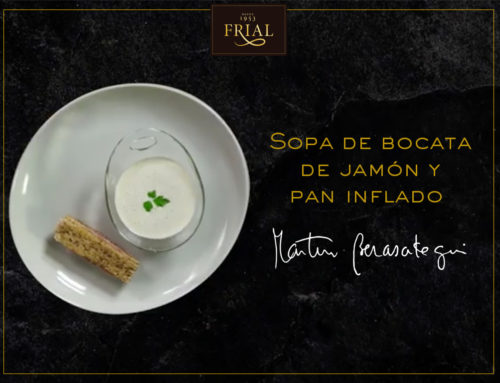 SOPA DE BOCATA DE JAMÓN Y PAN INFLADO. RECETA DE MARTÍN BERASATEGUI